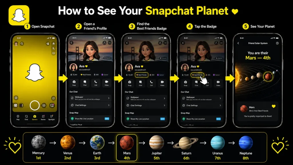 Snapchat Planet Order Explanation: Meaning of Each Planet on Snapchat
