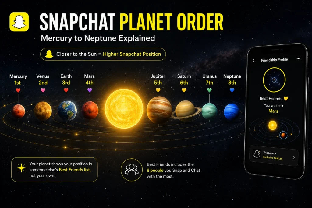 Snapchat Planet Order Explanation: Meaning of Each Planet on Snapchat